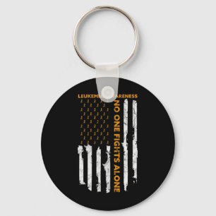 Leukaemia Awareness Month American Flag I'm A Warr Key Ring