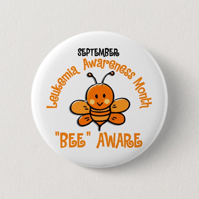Leukaemia Awareness Month Bee 1.2 6 Cm Round Badge (Front)