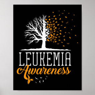 Leukaemia Awareness Month Butterfly Tree Blood Can Poster