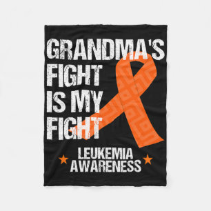 Leukaemia Awareness Month Grandma Fight Orange Rib Fleece Blanket