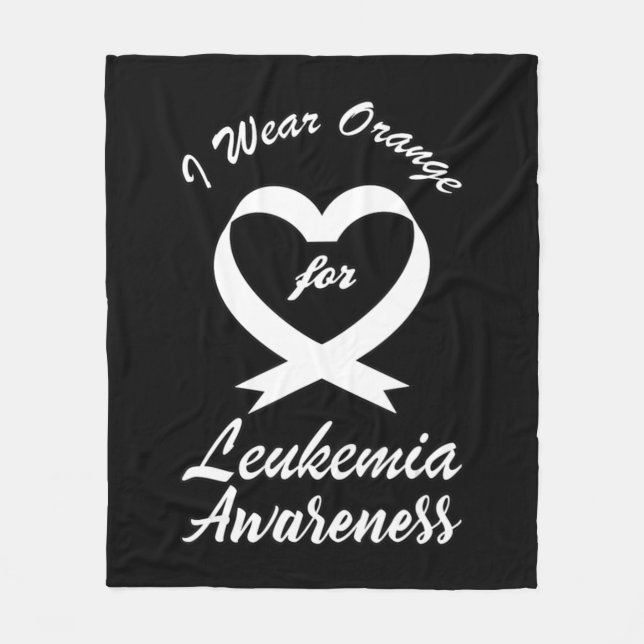 leukaemia awareness month Orange Ribbon Warrior Fi Fleece Blanket (Front)