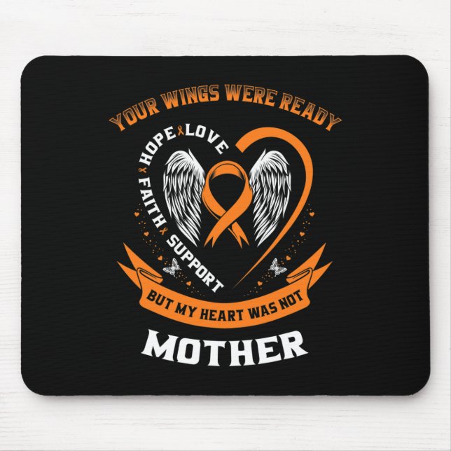 Leukaemia Awareness Mum Your Wings Were Ready Moth Mouse Pad (Front)