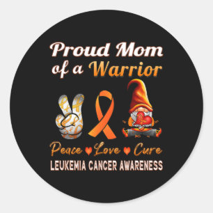 Leukaemia Awareness Orange Cancer Ribbon Proud Mum Classic Round Sticker