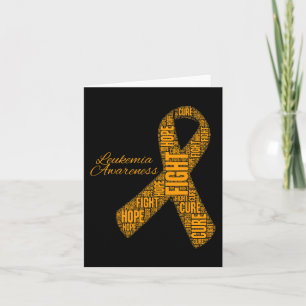 Leukaemia Awareness orange ribbon fight hope cure Card