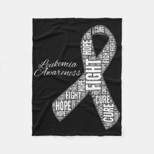 Leukaemia Awareness Orange Ribbon Fight Hope Cure  Fleece Blanket