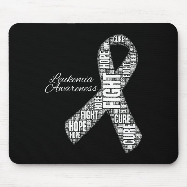 Leukaemia Awareness Orange Ribbon Fight Hope Cure  Mouse Pad (Front)