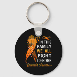 Leukaemia Awareness Orange Ribbon In This Family W Key Ring