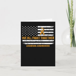 Leukaemia Awareness Orange Ribbon Usa Flag Warrior Card