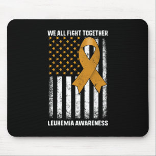 Leukaemia Awareness Orange Ribbon Usa Flag Warrior Mouse Pad
