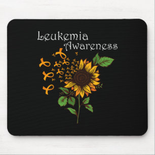 Leukaemia Awareness Orange Ribbon With Sunflower Mouse Pad
