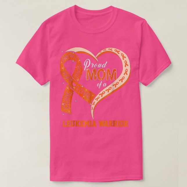 Leukaemia Awareness Proud Mum Of A Leukaemia Warri T-Shirt (Design Front)