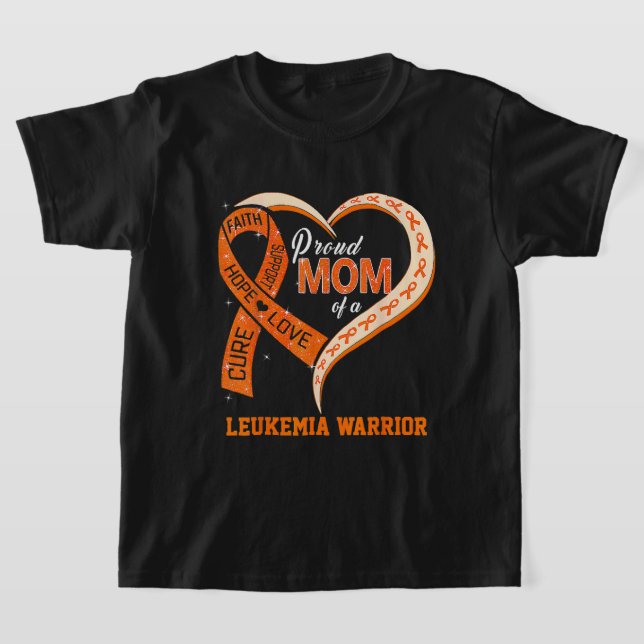 Leukaemia Awareness Proud Mum Of A Leukaemia Warri T-Shirt (Laydown)