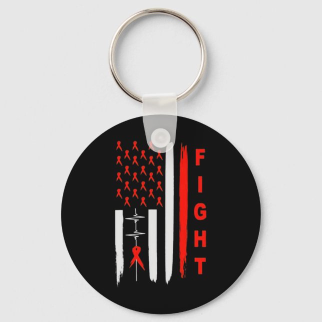 Leukaemia Awareness Shirt  Key Ring (Front)