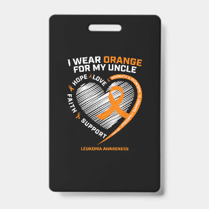 Leukaemia Awareness Shirts Uncle Mens Womens Kids ID Badge