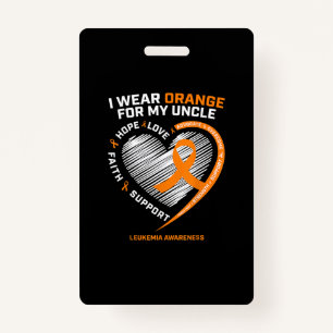 Leukaemia Awareness Shirts Uncle Mens Womens Kids ID Badge