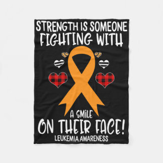 Leukaemia Awareness Strength Is Fighting With Smil Fleece Blanket