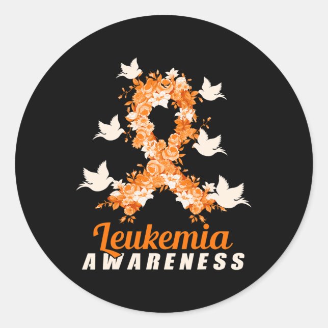 Leukaemia Awareness Support Birds  Classic Round Sticker (Front)