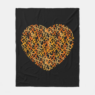 Leukaemia Awareness Support Orange Ribbon Heart  Fleece Blanket