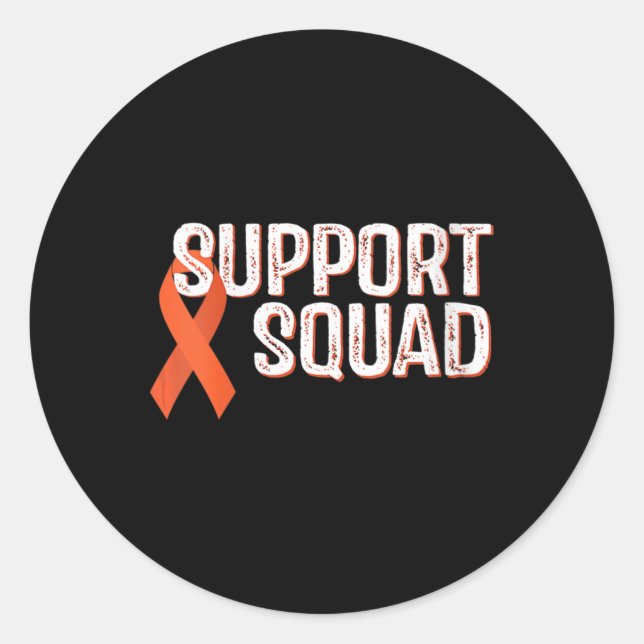 Leukaemia Awareness Support Squad   Classic Round Sticker (Front)