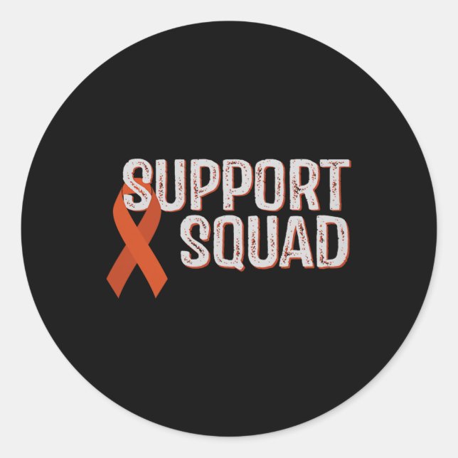 Leukaemia Awareness Support Squad Comfort Colours  Classic Round Sticker (Front)
