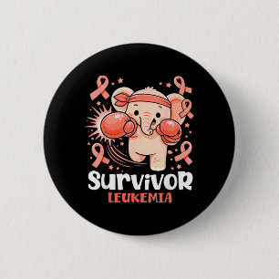 Leukaemia Awareness Survivor Elephant Cute Boxing 6 Cm Round Badge
