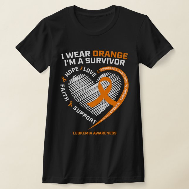 Leukaemia Awareness  Survivor Men Women Kids Leuke T-Shirt (Laydown)