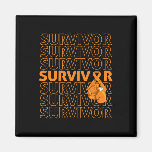 Leukaemia Awareness Survivor Orange Ribbon Boxing Magnet