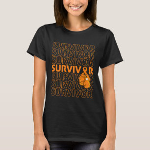 Leukaemia Awareness Survivor Orange Ribbon Boxing T-Shirt