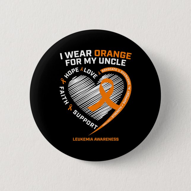 Leukaemia Awareness  Uncle Men's Women's Kids Leuk 6 Cm Round Badge (Front)