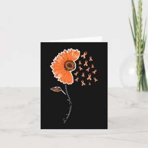Leukaemia Awareness Warrior Orange Ribbon Sunflowe Card