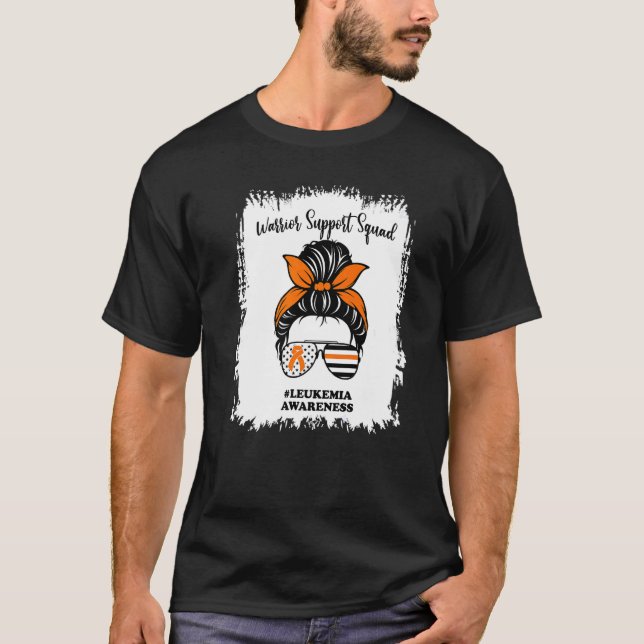 Leukaemia Awareness Warrior Support Squad Messy Bu T-Shirt (Front)