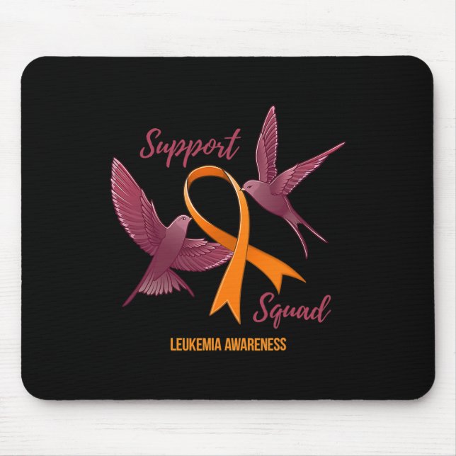 Leukaemia Awareness Warrior Survivor Support Squad Mouse Pad (Front)