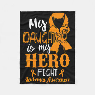 Leukaemia Awareness Warrior Tee Wear Orange For My Fleece Blanket