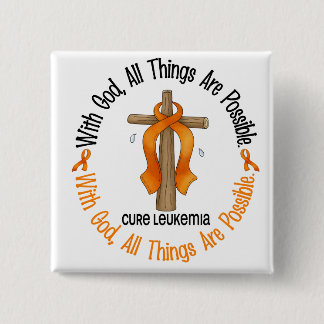 Leukaemia Awareness WITH GOD CROSS 15 Cm Square Badge