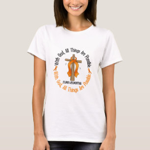 Leukaemia Awareness WITH GOD CROSS T-Shirt