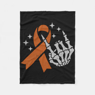 Leukaemia Blood Cancer Awareness Orange Ribbon (2 Fleece Blanket