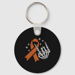 Leukaemia Blood Cancer Awareness Orange Ribbon (2  Key Ring