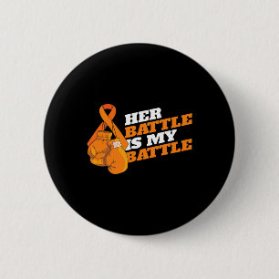 Leukaemia Blood Cancer Awareness Orange Ribbon Box 6 Cm Round Badge