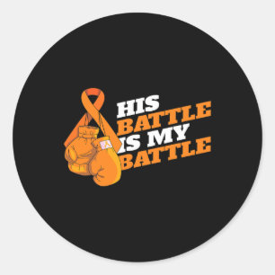 Leukaemia Blood Cancer Awareness Orange Ribbon Box Classic Round Sticker