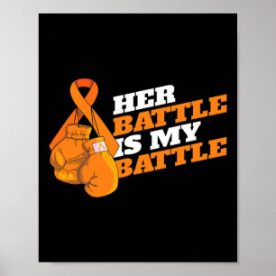 Leukaemia Blood Cancer Awareness Orange Ribbon Box Poster