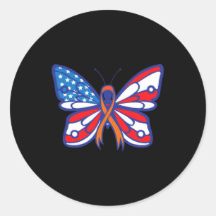 Leukaemia Blood Cancer Awareness Ribbon American F Classic Round Sticker