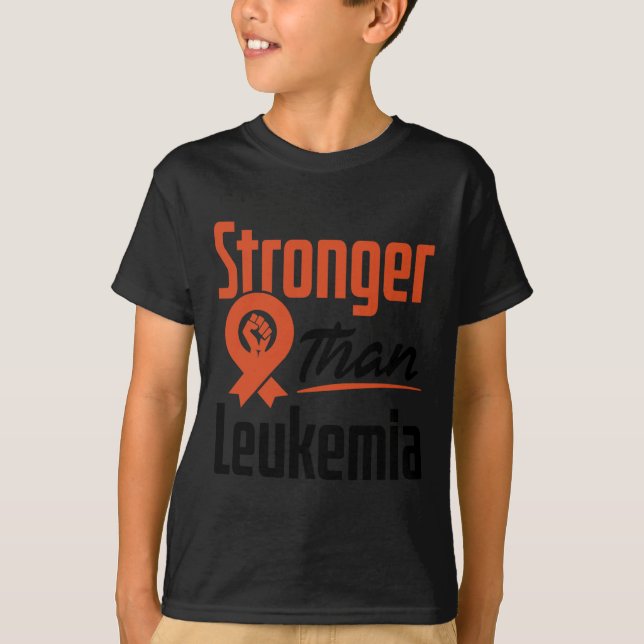 Leukaemia Blood Cancer Awareness Stronger Warrior  T-Shirt (Front)