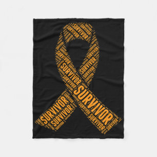 Leukaemia Blood Cancer Survivor Word Art Fleece Blanket