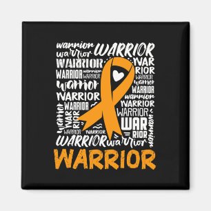 Leukaemia Blood Cancer Warrior Orange Ribbon Aware Magnet