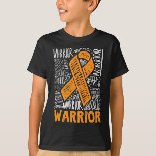 Leukaemia Blood Cancer Warrior Orange Ribbon Aware T-Shirt
