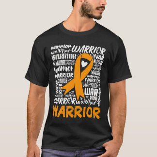 Leukaemia Blood Cancer Warrior Orange Ribbon Aware T-Shirt