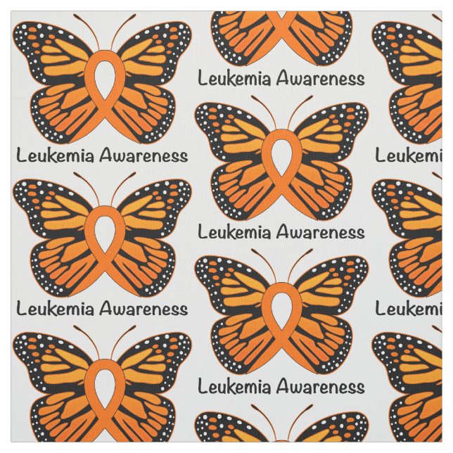 Leukaemia Butterfly Awareness Ribbon Fabric (Swatch)