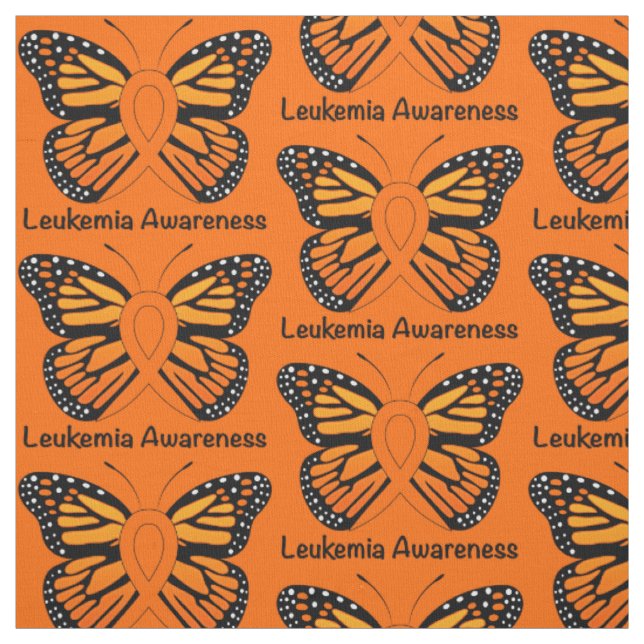 Leukaemia Butterfly Awareness Ribbon Fabric (Swatch)