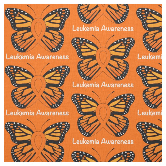 Leukaemia Butterfly Awareness Ribbon Fabric (Swatch)