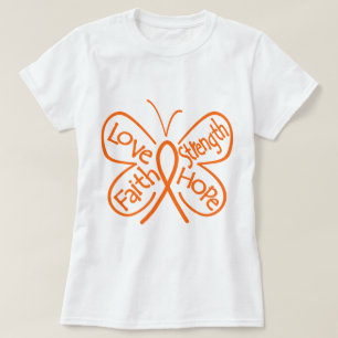 Leukaemia Butterfly Inspiring Words T-Shirt